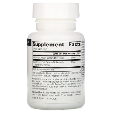 Source Naturals, BioPerine, 10 mg, 120 tabletter