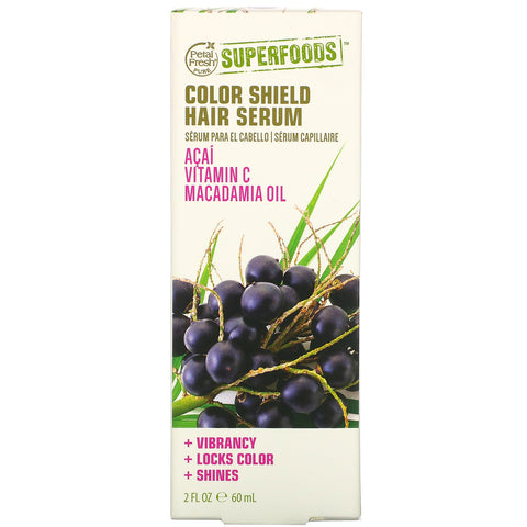 Petal Fresh, SuperFoods, suero para el cabello Color Shield, acai, vitamina C y aceite de macadamia, 2 fl oz (60 ml)