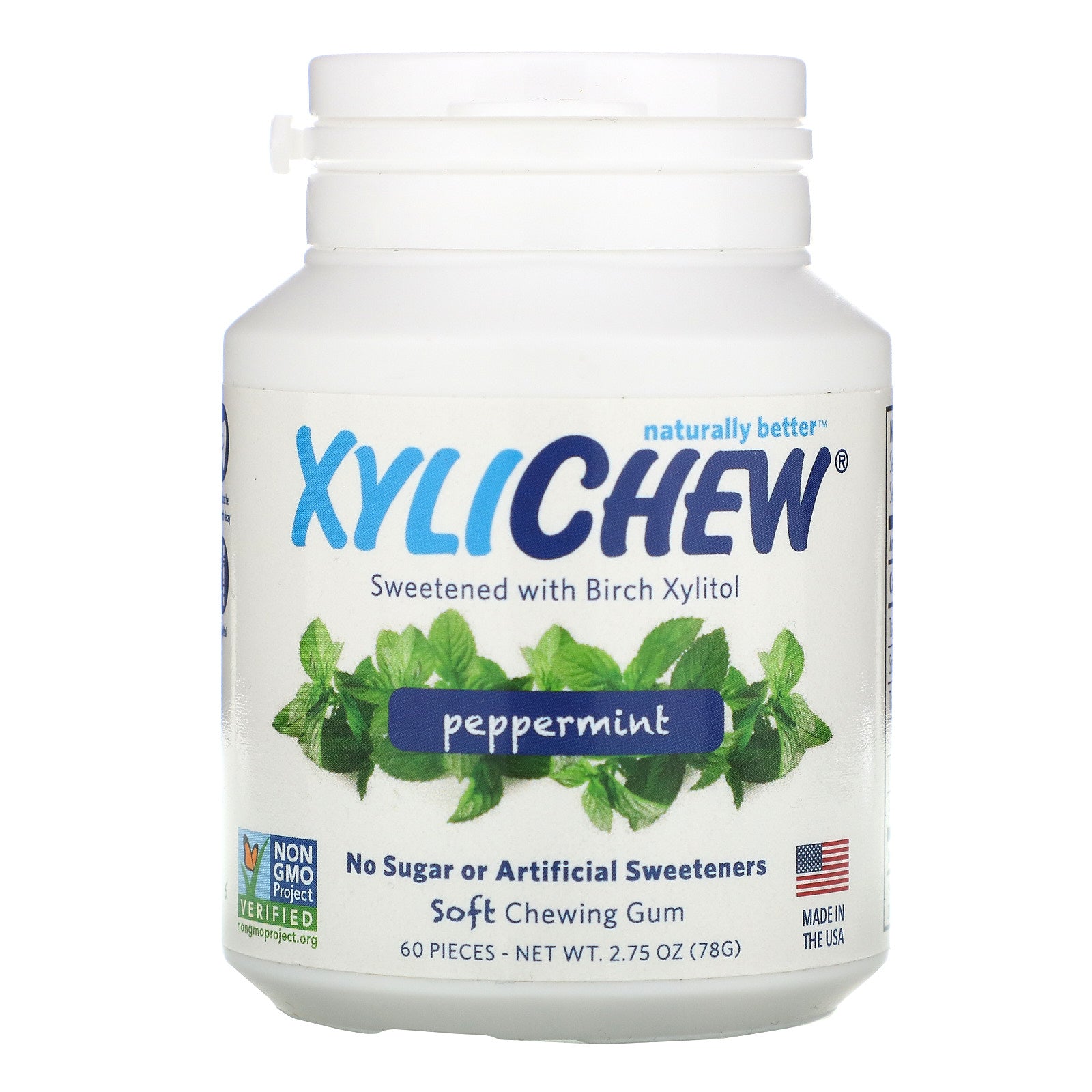 Xylichew, Sweetened with Birch Xylitol, Peppermint, 60 Pieces, 2.75 oz (78 g)