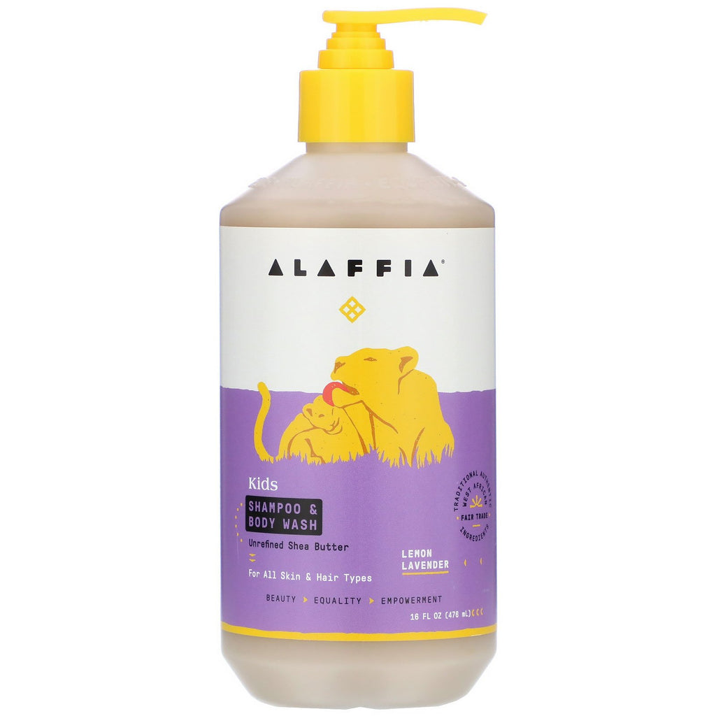 Alaffia, Kids Shampoo & Body Wash, Lemon Lavender, 16 fl oz (476 ml)