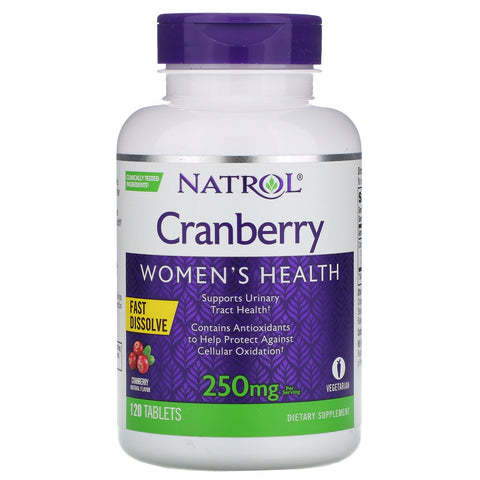 Natrol, Cranberry, Fast Dissolve, Cranberry Flavor, 250 mg, 120 Tablets