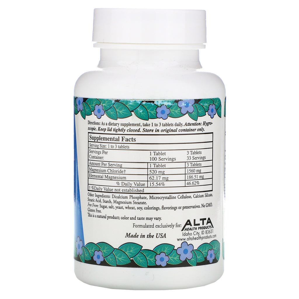 Alta Health, Magnesiumchlorid, 100 tabletter