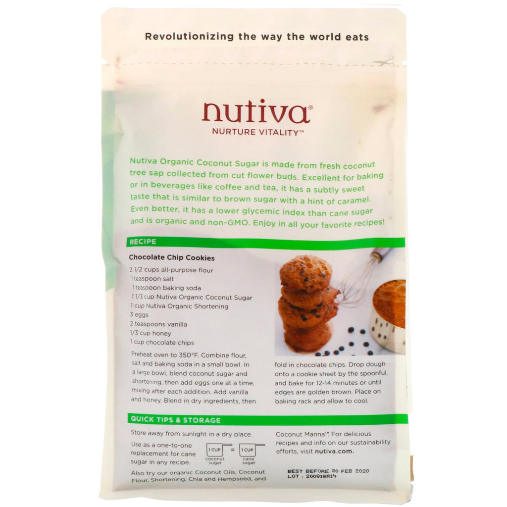 Nutiva, kokossukker, 1 lb (454 g)