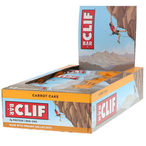 Clif Bar, Energy Bar, Carrot Cake, 12 Bars, 2.40 oz (68 g) Each
