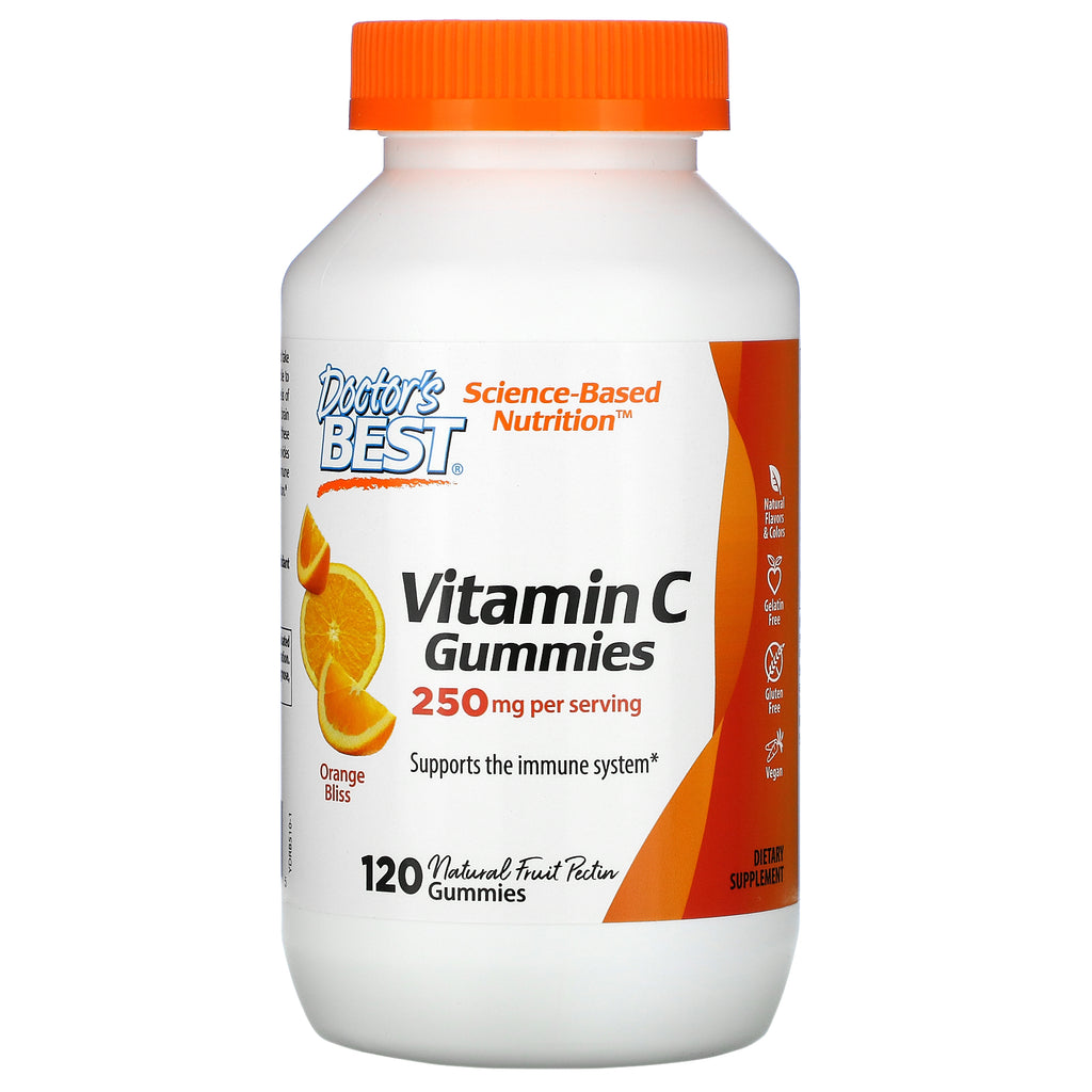Doctor's Best, Vitamin C Gummies, Orange Bliss, 250 mg, 120 Gummies