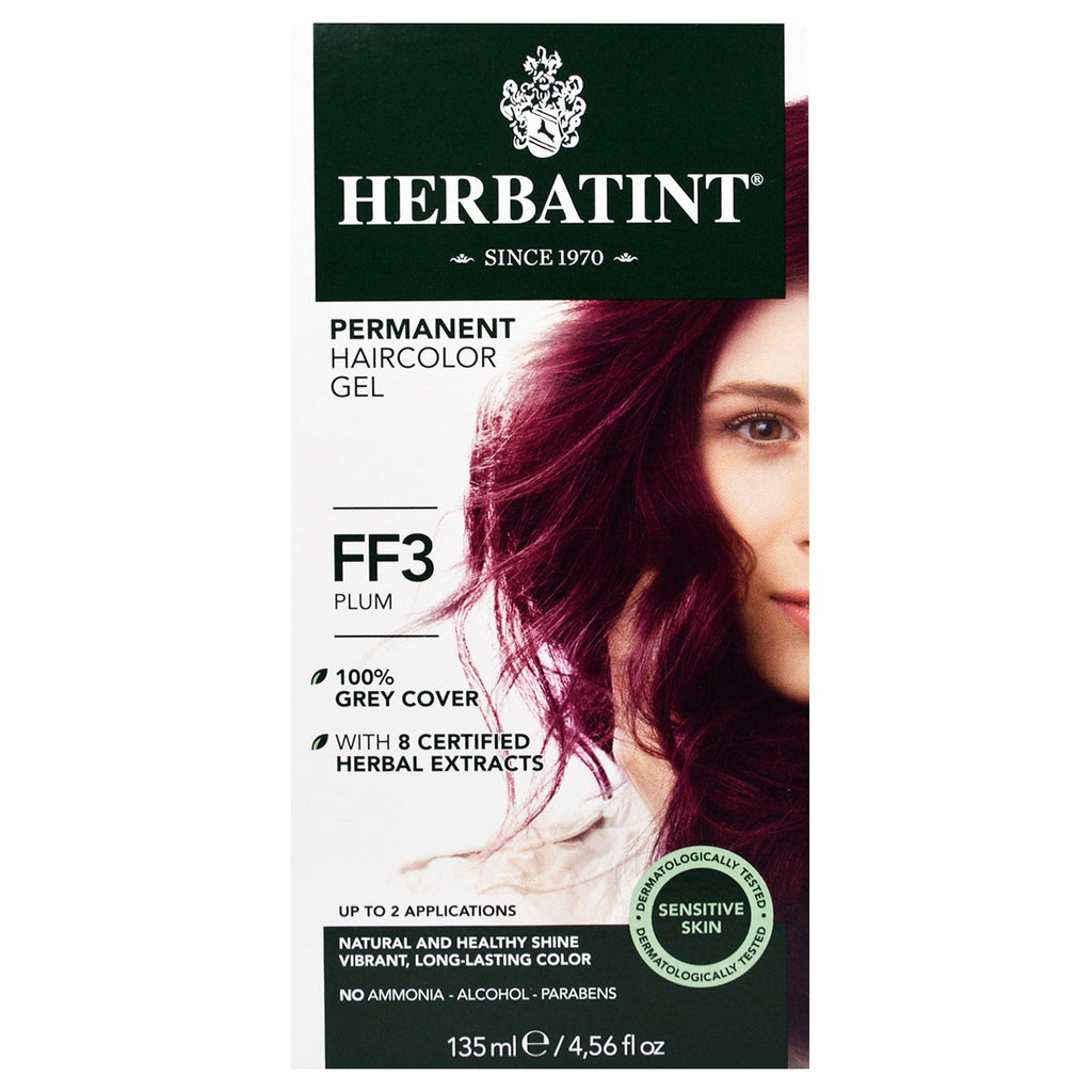 Herbatint, Permanent Haircolor Gel, FF 3, Plum, 4.56 fl oz (135 ml)