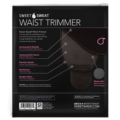 Sports Research, Sweet Sweat Waist Trimmer, Medium, Black & Pink, 1 Belt