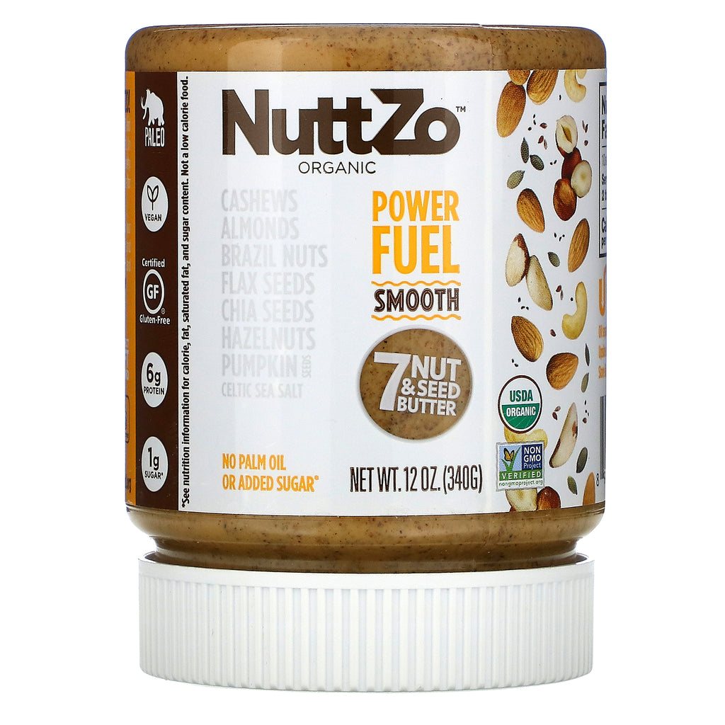 Nuttzo, Organic Power Fuel, 7 Nut & Seed Butter, Smooth, 12 oz (340 g)