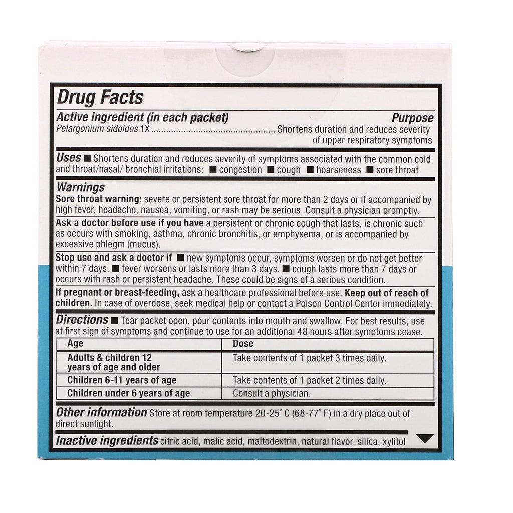 Nature's Way, Umcka, Cold Care, Fast Actives, Cherry Flavored, 10 Powder Packets
