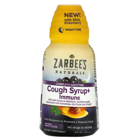 Zarbee's, Complete NightTime, Cough Syrup + Immune, Natural Berry, 8 fl oz (236 ml)