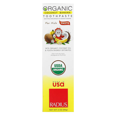 RADIUS,  Toothpaste, For Kids, 6 Months+, Coconut Banana, 3 oz (85 g)