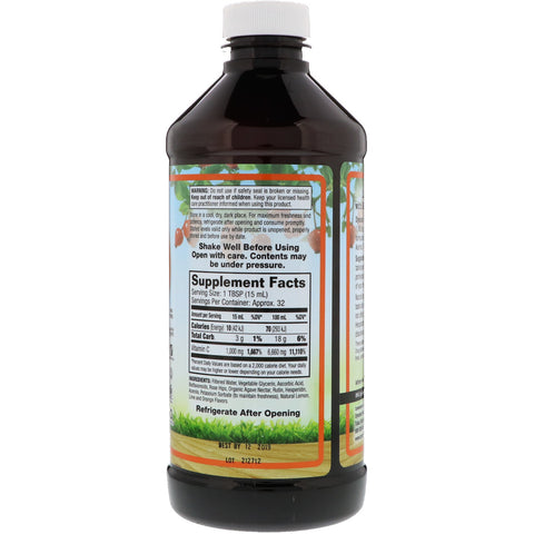 Dynamic Health Laboratories, vitamina C líquida, sabores cítricos naturales, 1000 mg, 16 fl oz (473 ml)