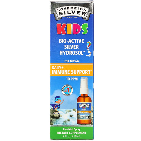 Sovereign Silver, Kids Bio-Active Silver Hydrosol, Daily Immune Support Spray, Ages 4+, 10 PPM, 2 fl oz (59 ml)