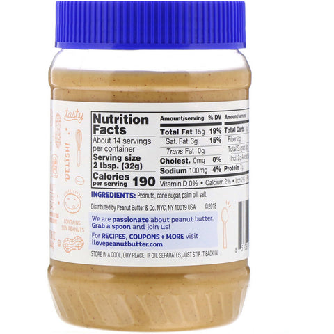 Peanut Butter & Co., Smooth Operador, mantequilla para untar de maní, 16 oz (454 g)