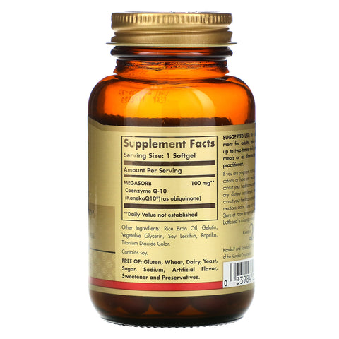 Solgar, Megasorb CoQ-10, 100 mg, 90 cápsulas blandas