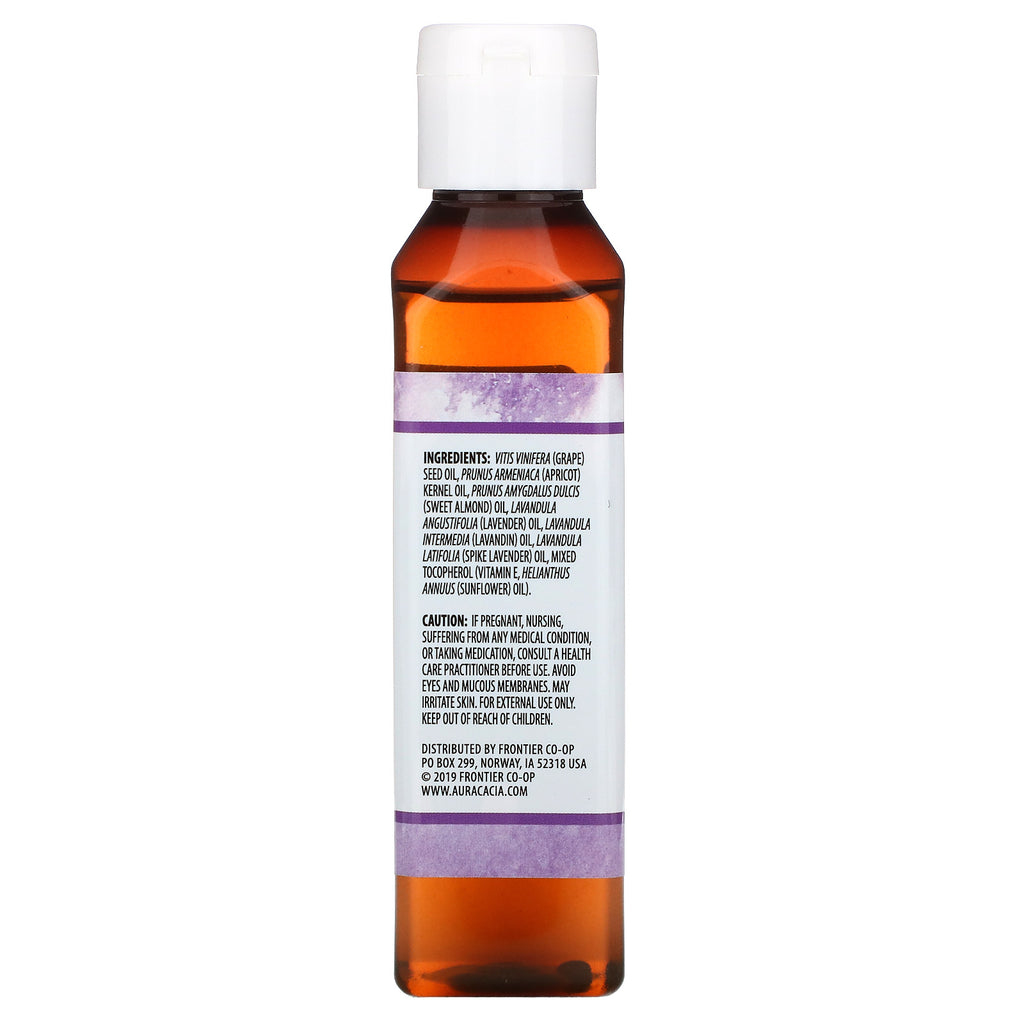 Aura Cacia, aromaterapi kropsolie, afslappende lavendel, 4 fl oz (118 ml)