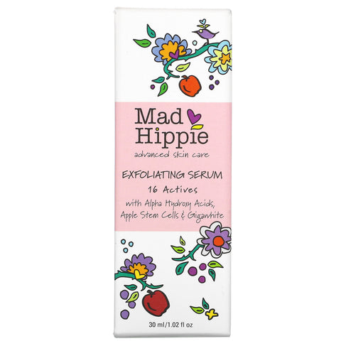 Mad Hippie-hudplejeprodukter, eksfolierende serum, 16 aktive stoffer, 1,02 fl oz (30 ml)