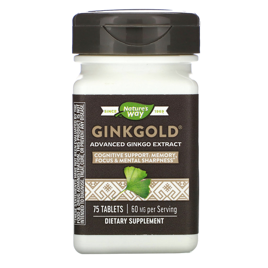 Nature's Way, Ginkgold, Advanced Ginkgo Extract, 60 mg, 75 Tablets