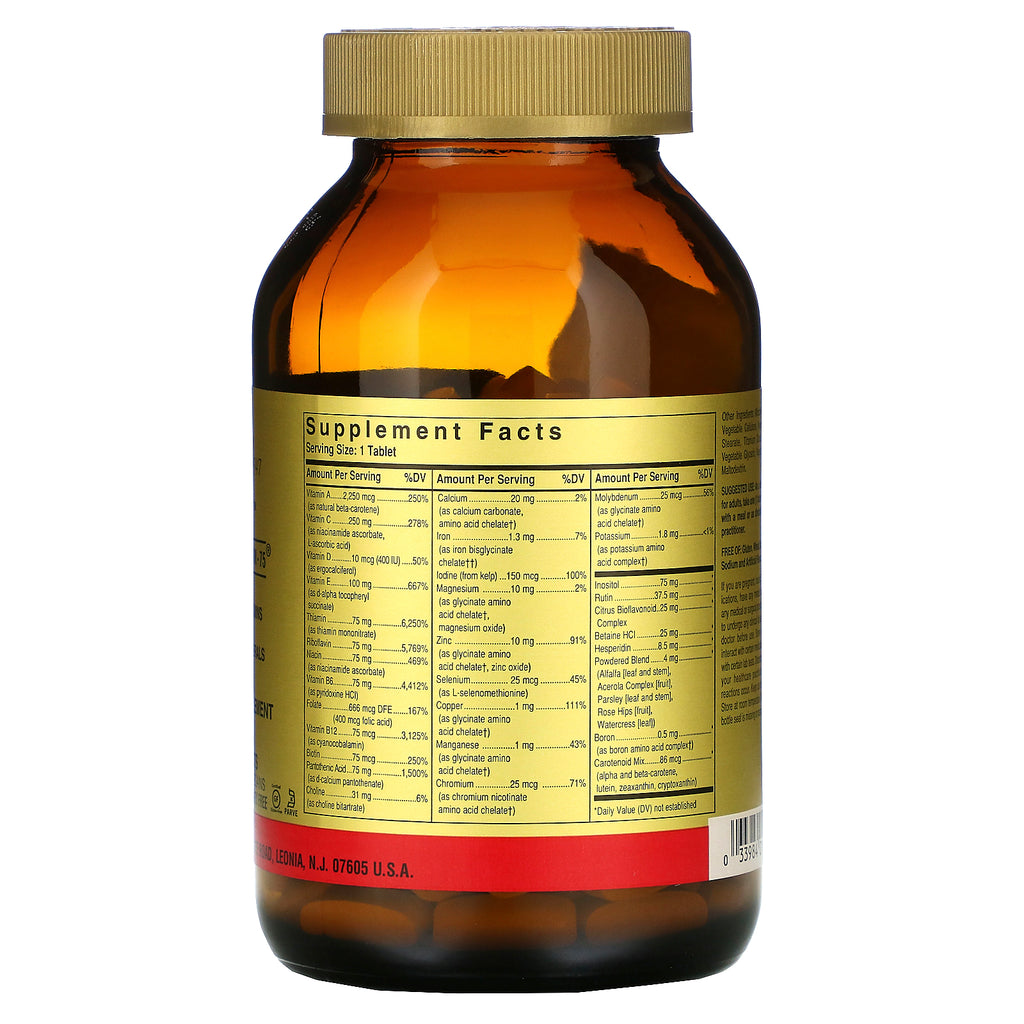 Solgar, Formel V, VM-75, flere vitaminer med chelaterede mineraler, 180 tabletter