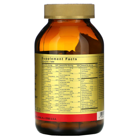 Solgar, Formel V, VM-75, flere vitaminer med chelaterede mineraler, 180 tabletter