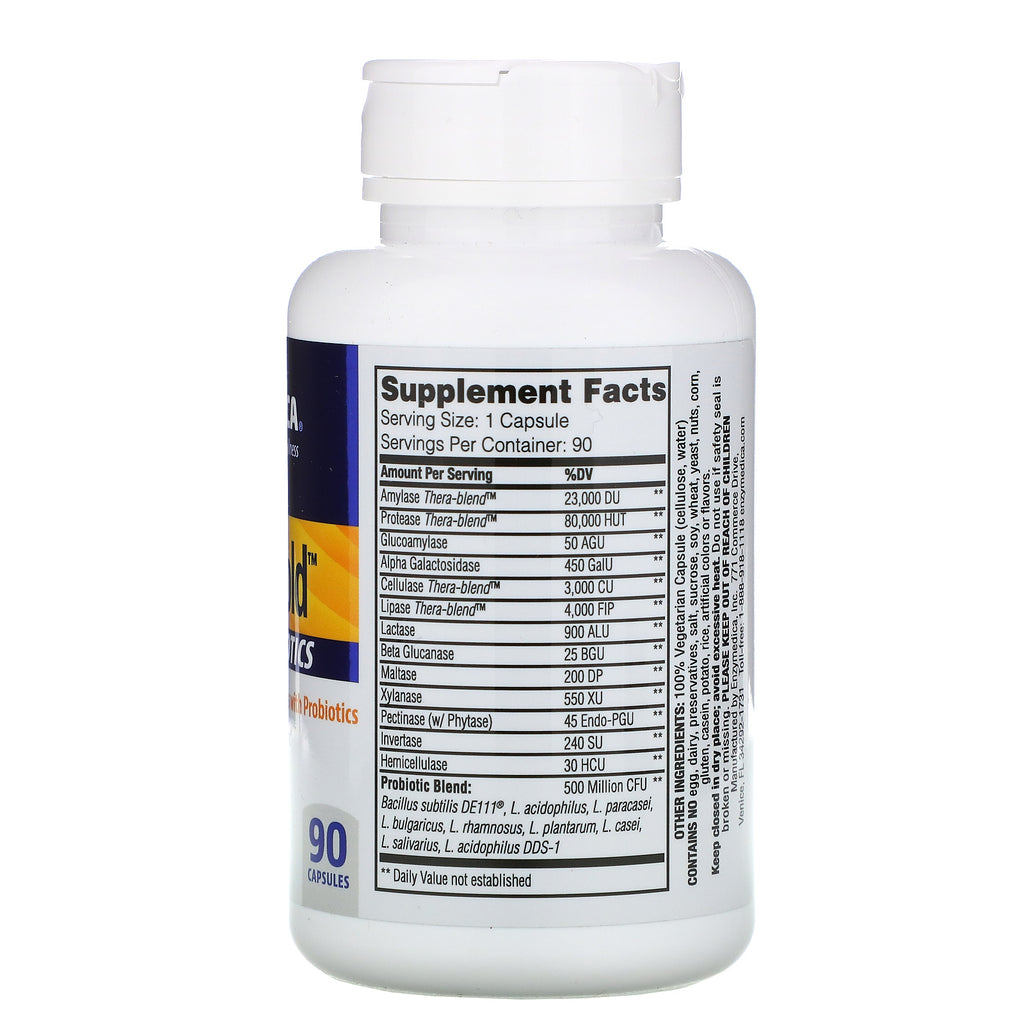 Enzymedica, Digest Gold + Probiotika, 90 kapsler