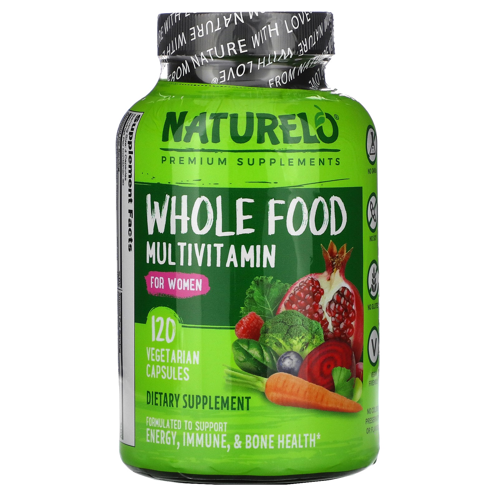 NATURELO, Whole Food Multivitamin for Women, 120 Vegetarian Capsules