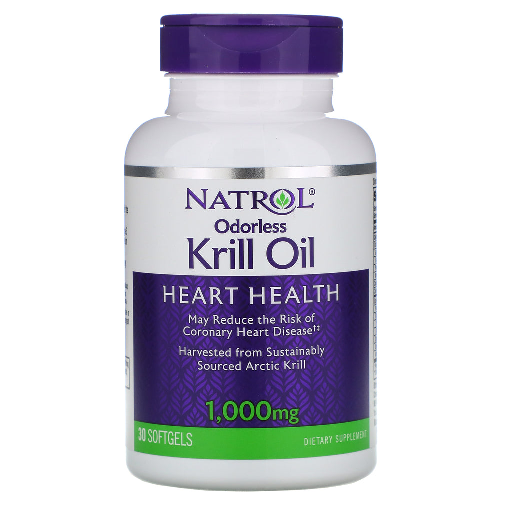 Natrol, Odorless Krill Oil, 1,000 mg, 30 Softgels