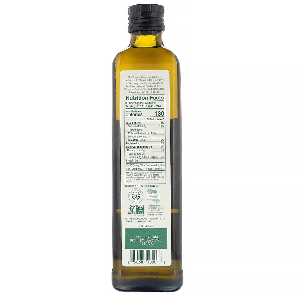California Olive Ranch, Aceite de oliva virgen extra, Arbosana, 16,9 fl oz (500 ml)