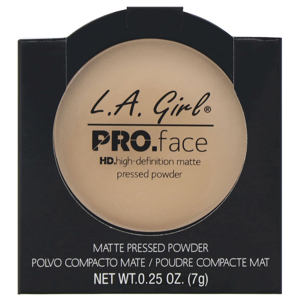 LA Girl, Polvo compacto mate Pro Face HD, Beige nude, 7 g (0,25 oz)