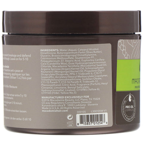 Macadamia Professional, Ultra Rich Repair Masque, grove til sammenrullede teksturer, 8 fl oz (236 ml)
