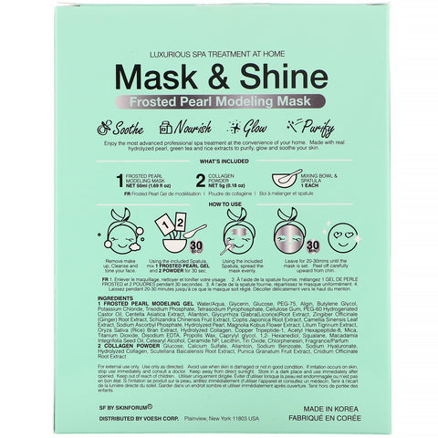 SFGlow, Mask & Shine, máscara de modelado de perlas esmeriladas, kit de 4 piezas