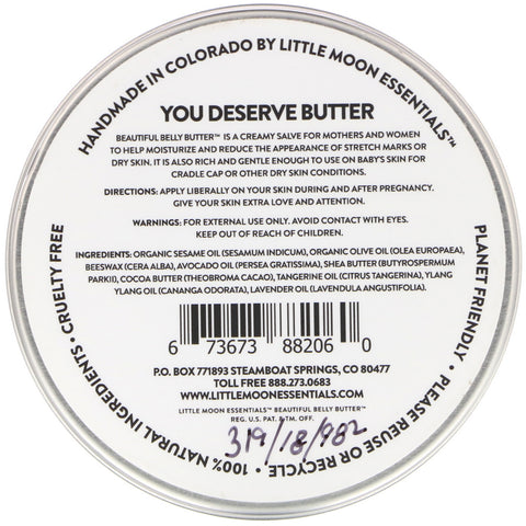 Little Moon Essentials, Beautiful Belly Butter, ungüento acondicionador para la piel, 3 oz (85,05 g)
