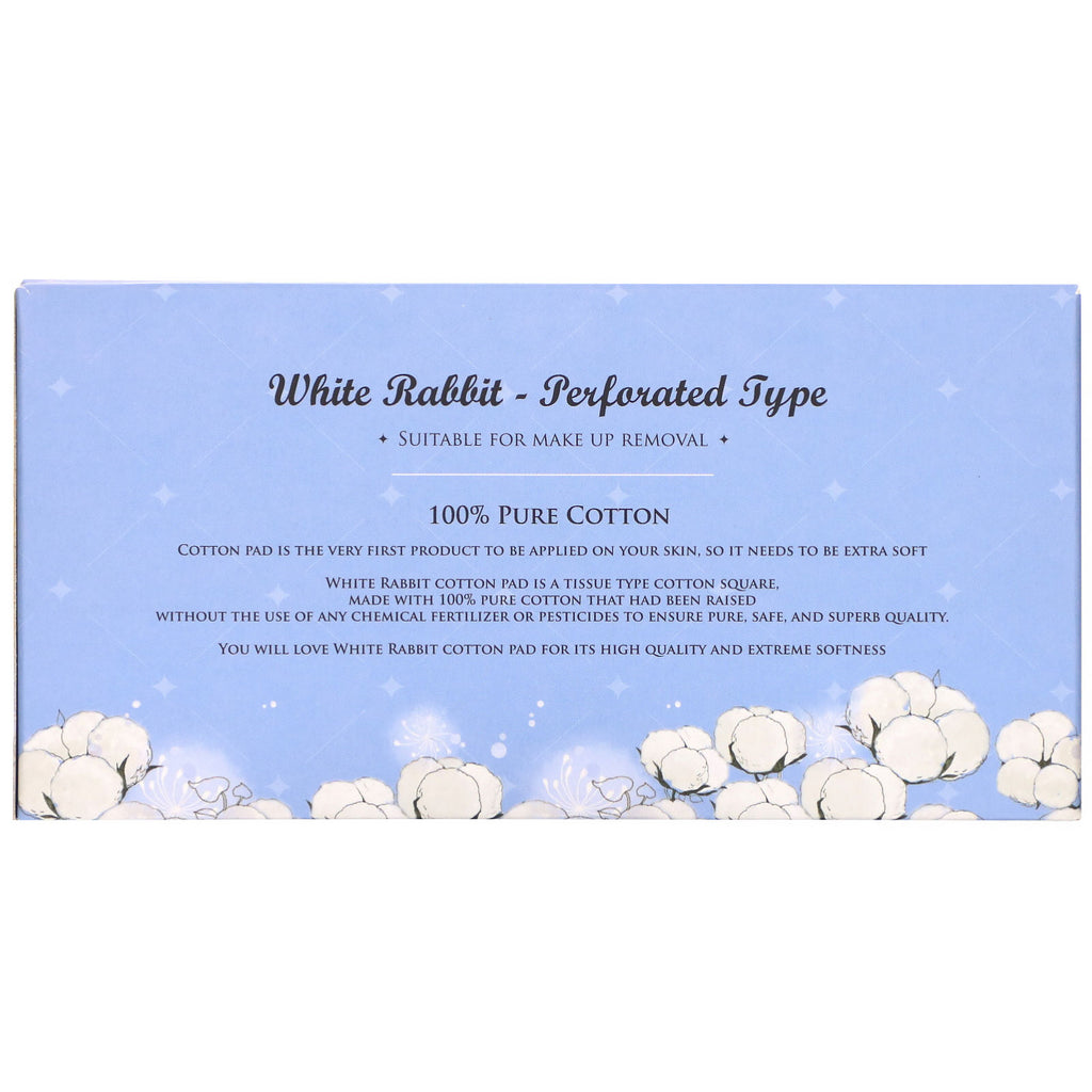 White Rabbit, Sábana de algodón cosmético de primera calidad, perforada, 200 hojas