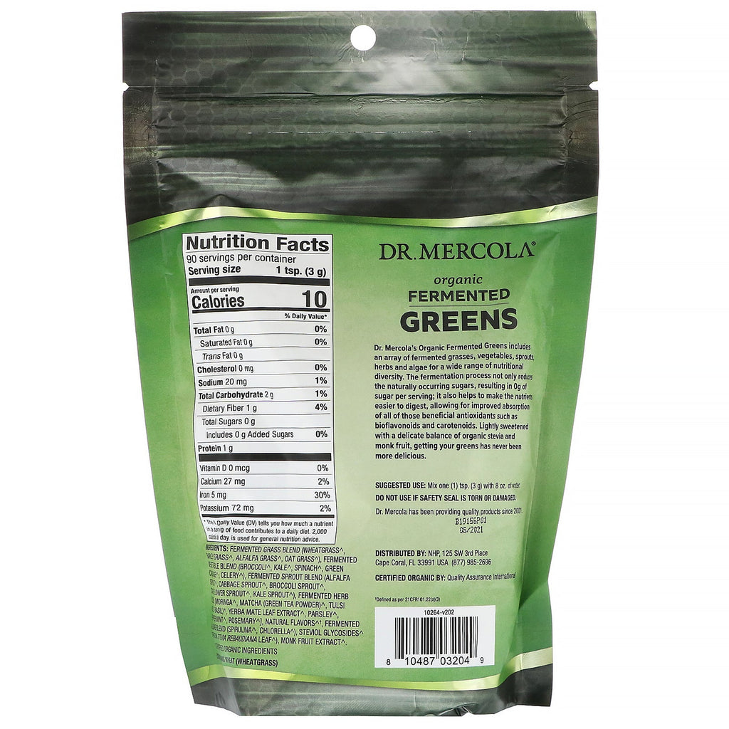 Dr. Mercola,  Fermented Greens, 9.5 oz (270 g)