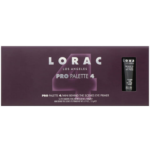 Lorac, Pro Palette 4 con miniprebase para ojos Behind the Scenes, 14,3 g (0,51 oz)