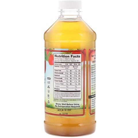Dynamic Health Laboratories, Vinagre de sidra de manzana crudo con madre, 16 fl oz (473 ml)