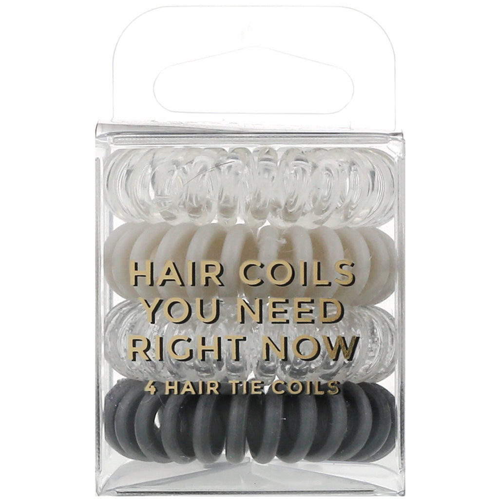 Kitsch, Hair Coils, Charcoal, 4 Pieces