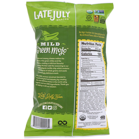 Sidst i juli, Multigrain Tortilla Chips, Mild Green Mojo, 5,5 oz (156 g)