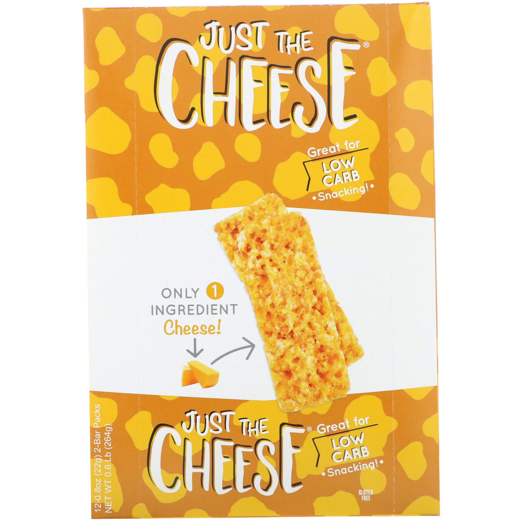 Just The Cheese, lagrede cheddarstænger, 12 barer, 0,8 oz (22 g)