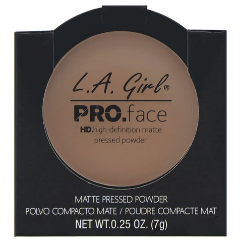 LA Girl, Polvo compacto mate Pro Face HD, caramelo cálido, 7 g (0,25 oz)