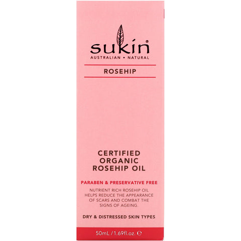 Sukin, Aceite de rosa mosqueta certificado, rosa mosqueta, 50 ml (1,69 oz. líq.)