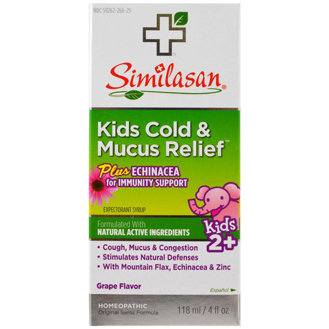 Similasan, Kids Cold & Mucus Relief, Kids 2+, Grape Flavor, 4 fl oz (118 ml)