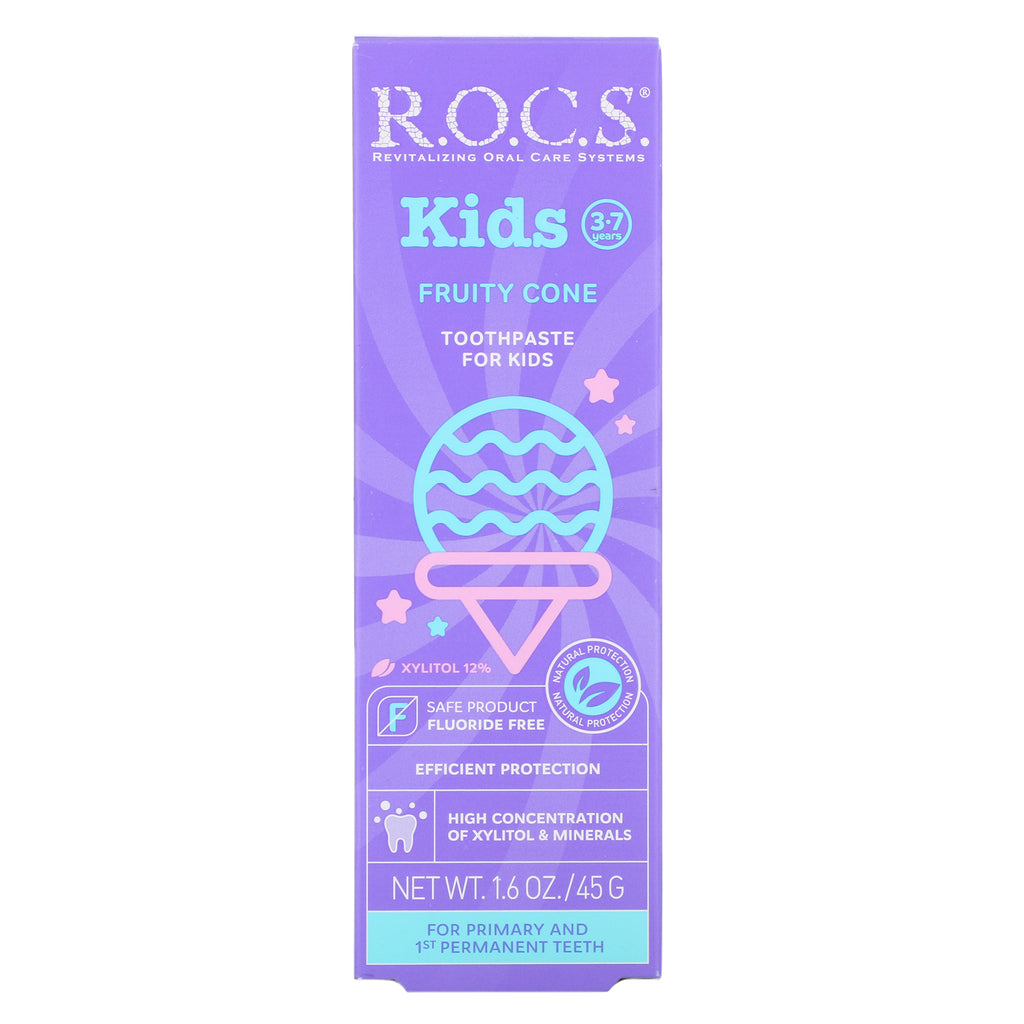 ROCS, Kids, Fruity Cone Tandpasta, 3-7 år, 1,6 oz (45 g)