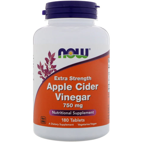 Now Foods, Apple Cider Vinegar, Extra Strength, 750 mg, 180 Tablets