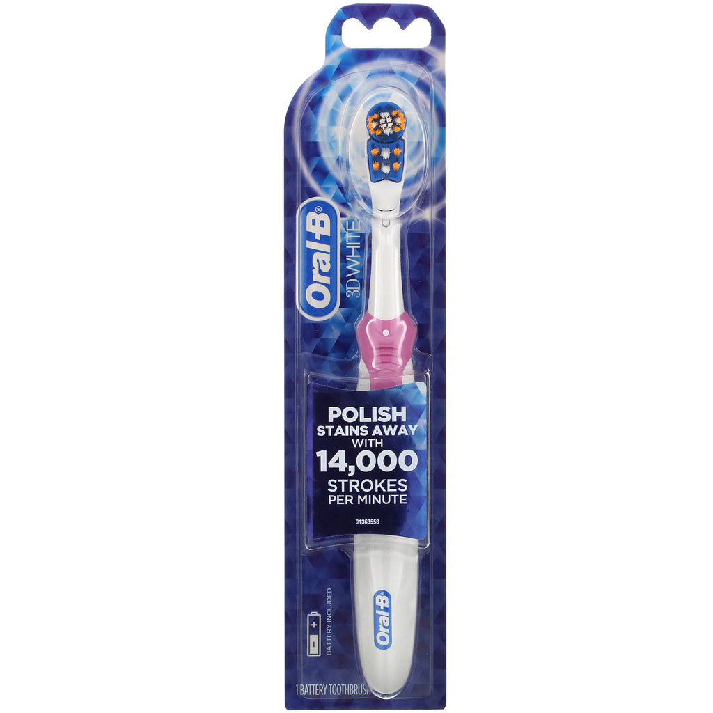 Oral-B, 3D hvid, batteridrevet tandbørste, 1 tandbørste