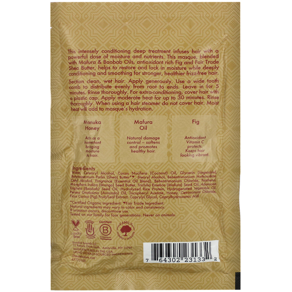 SheaMoisture, Manuka Honey &amp; Mafura Oil Intensive Hydration Treatment Masque, 2 fl oz (59 ml)