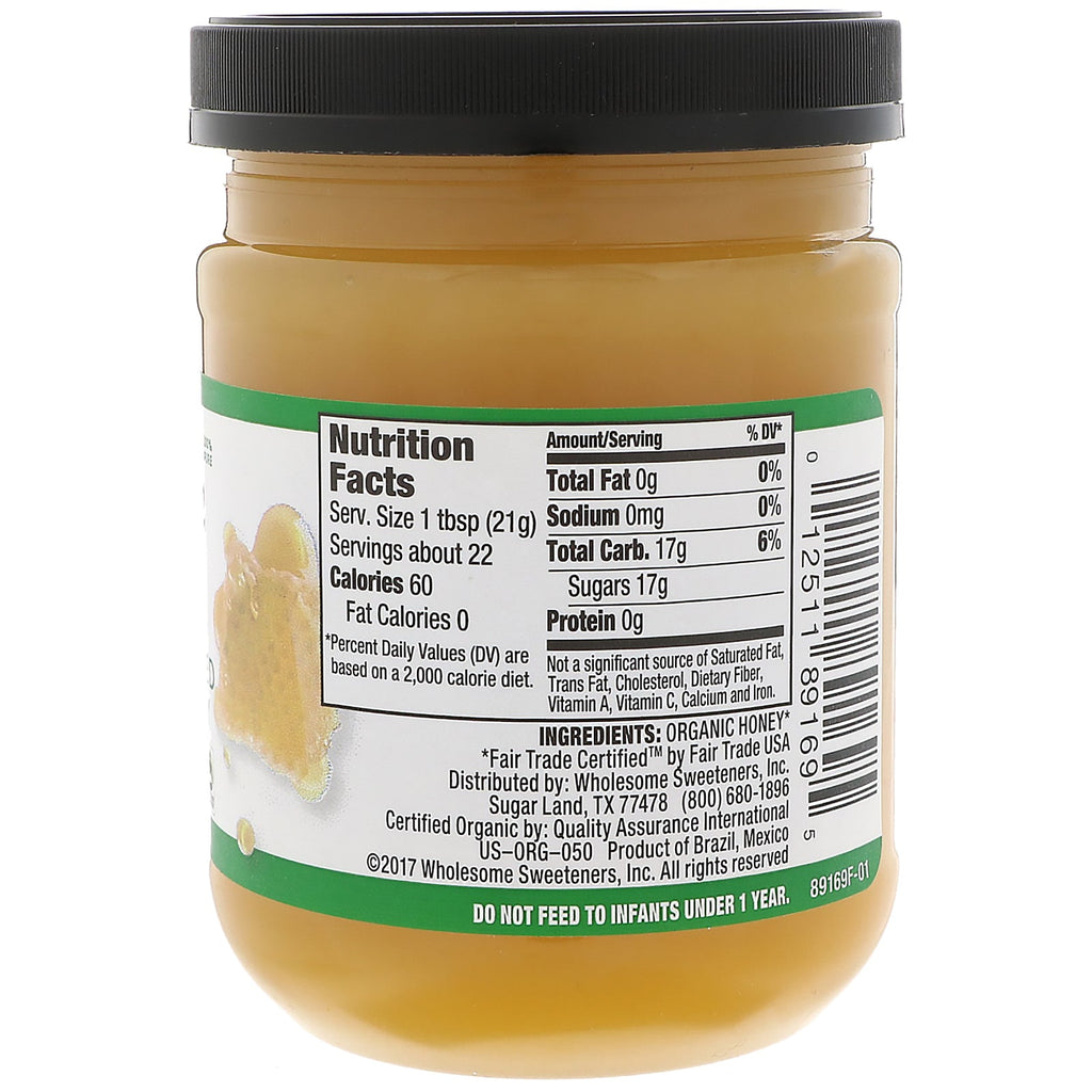 Wholesome, , Spreadable Raw Unfiltered White Honey, 16 oz (454 g)
