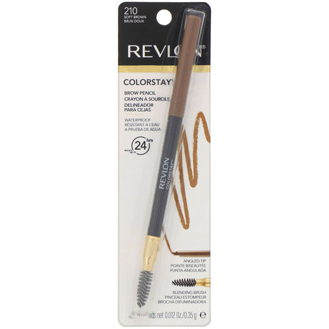 Revlon, Colorstay, Brow Pencil, 210 Soft Brown, 0,012 oz (0,35 g)