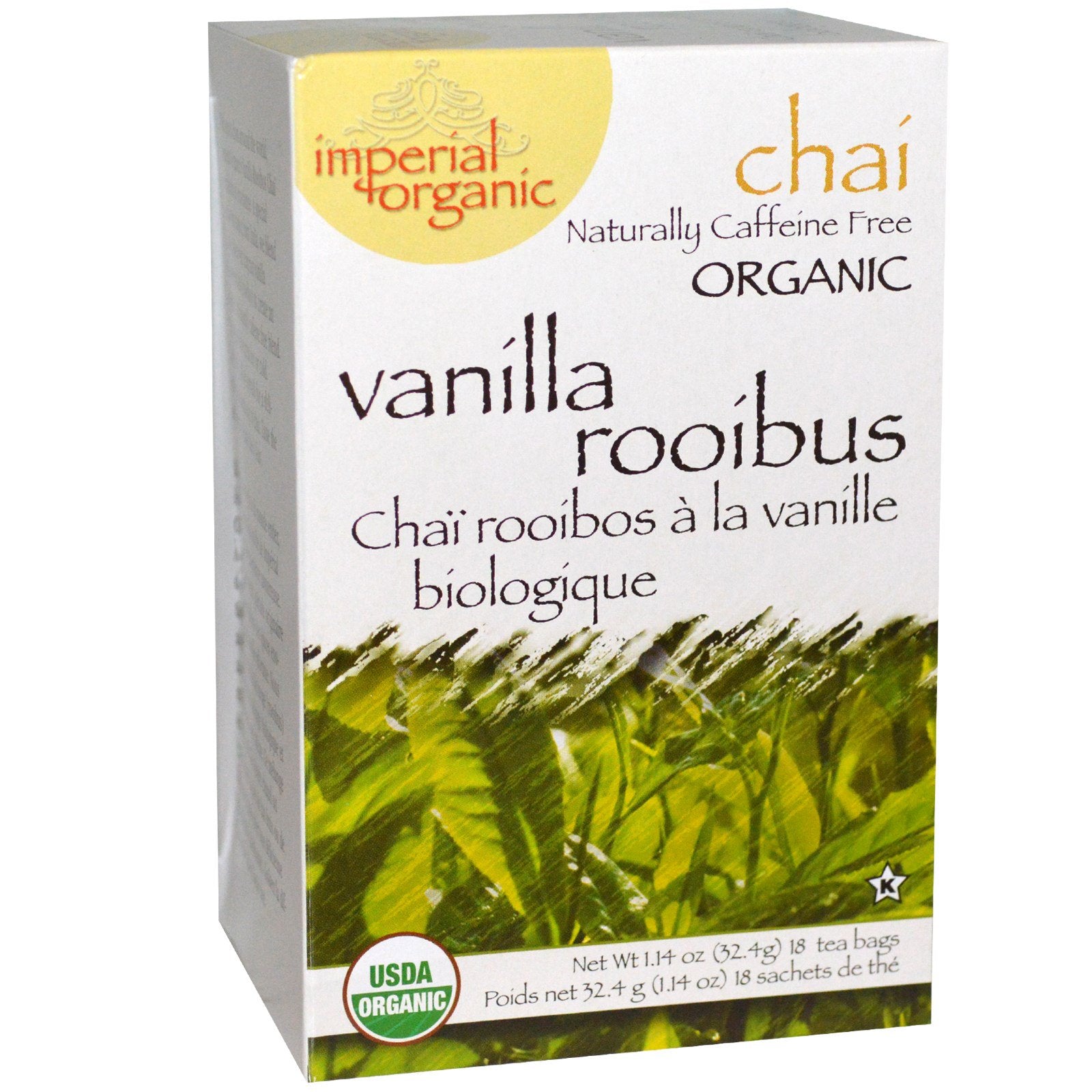 Uncle Lee's Tea, Imperial Organic Vanilla Rooibos Chai, Caffeine Free, 18 Tea Bags, 1.14 oz (32.4 g)