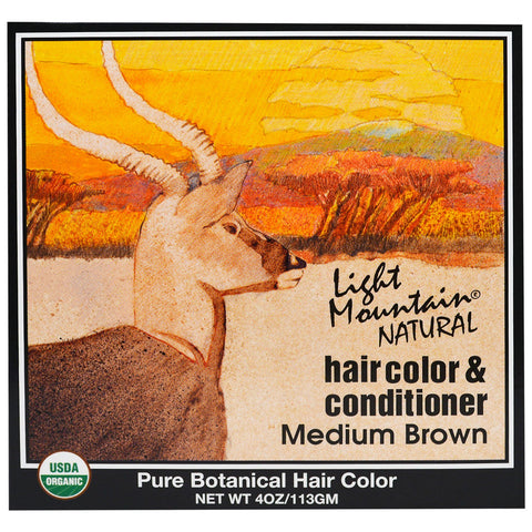 Light Mountain, Natural Hair Color & Conditioner, Medium Brown, 4 oz (113 g)